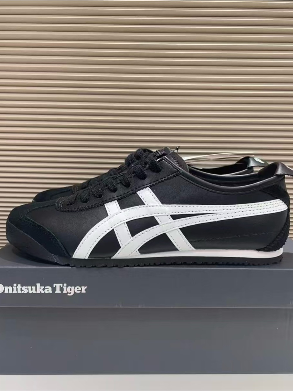 Onitsuka Tiger by Asics Women’s Black and White Leather Sneakers